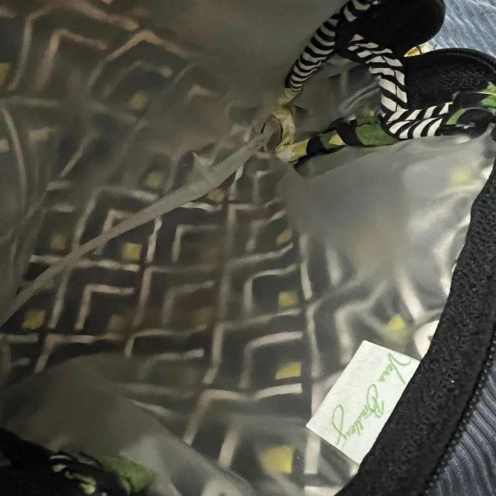 Green and Black La Neon Rose Vera Bradley Cosmetic Bag